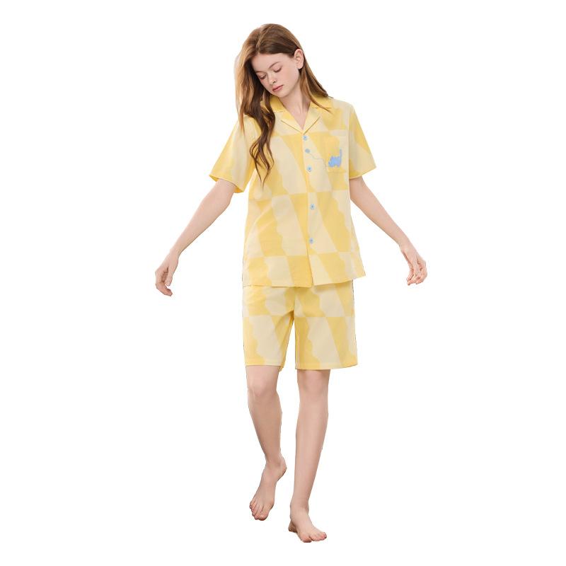 パジャマ レディース メンズ 春夏秋 天竺綿 半袖 短パン 上下セット ルームウェア 接触冷感 通気性 リラックス 部屋着 ホテル 浴場 結婚祝い モカ ブラック ピンク系 ブルー(4.0)