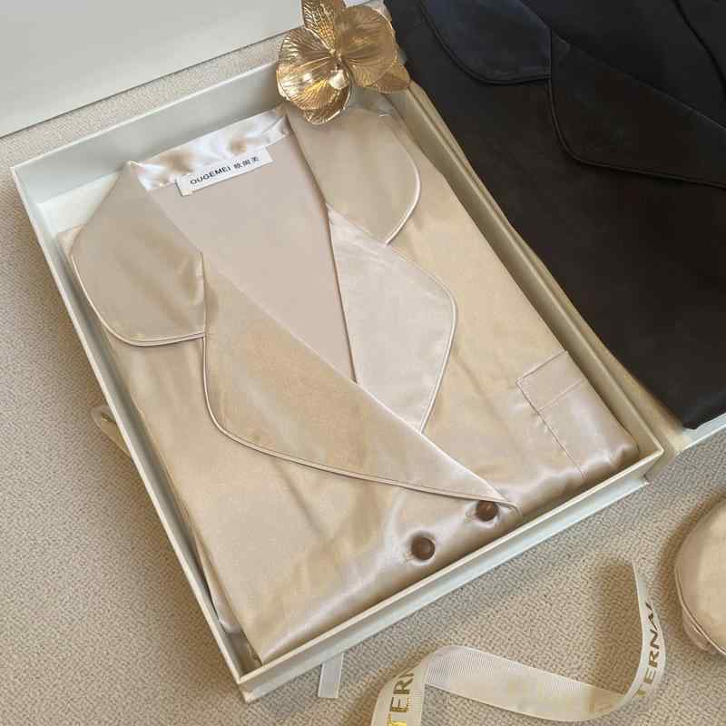 パジャマ レディース メンズ 春夏秋 接触冷感 長袖 前開き 上下セット 夫婦 ペア ポリエステル 薄手 Vネック ルームウェア 部屋着 リラックスウェア S M L XL XXL XXXL