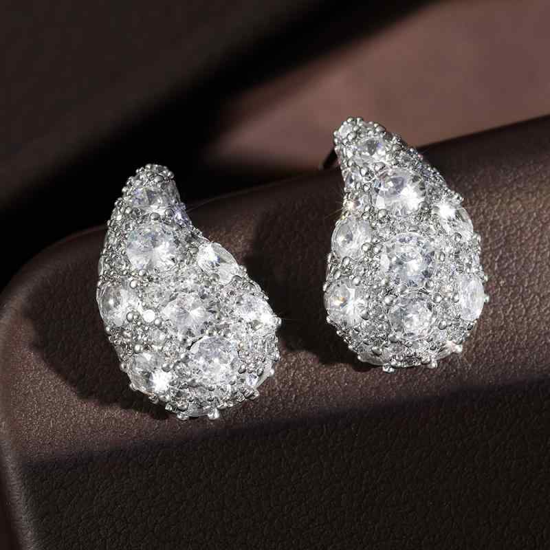 ピアス レディース ジルコニア 水滴 シルバーカラー 幾何学 イヤリング ファッション アクセサリー ジュエリー エレガント ドロップピアス おしゃれ かわいい...