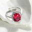 指輪 レディース ファッション リング 赤色 ルビー ジルコニア 幾何学型 エレガント ゴージャス 調節可..