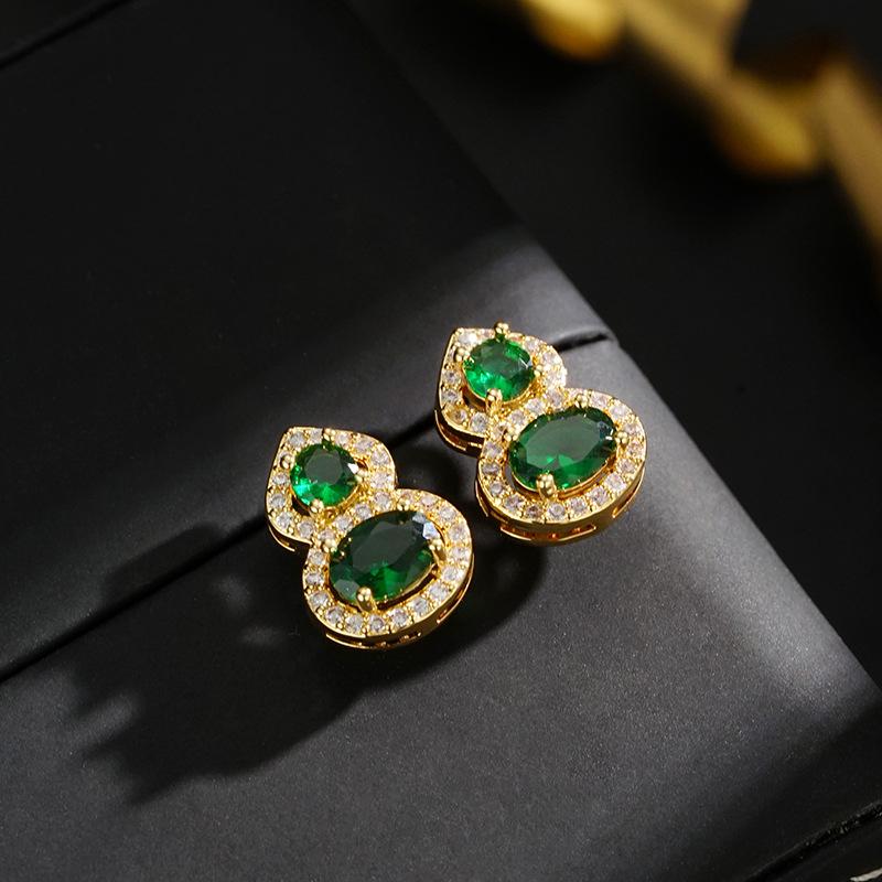 イヤリング レディース 高見え 軽奢 スイート 葫芦 ジルコニア ファッション 通勤 アクセサリー