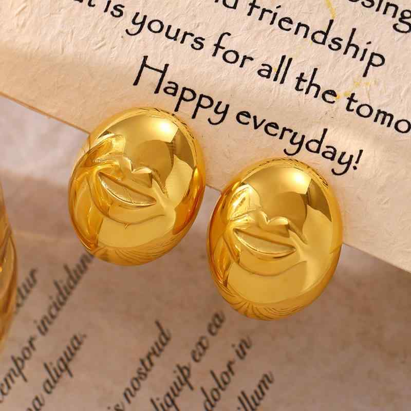 ピアス レディース チタン鋼製 笑顔 リップモチーフ 丸型 幾何学模様 電気メッキ加工 ゴールドカラー スチールカラー 個性派 アクセサリー ギフト