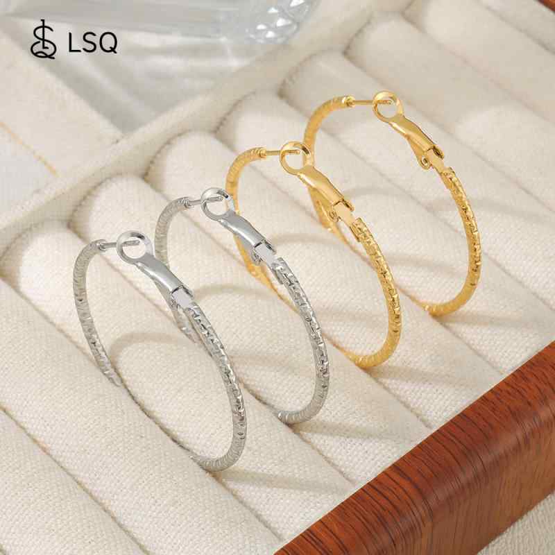 イヤリング レディース 大ぶり フープ サークル リング ジルコニア ステンレス製 ゴールド シルバー 電..