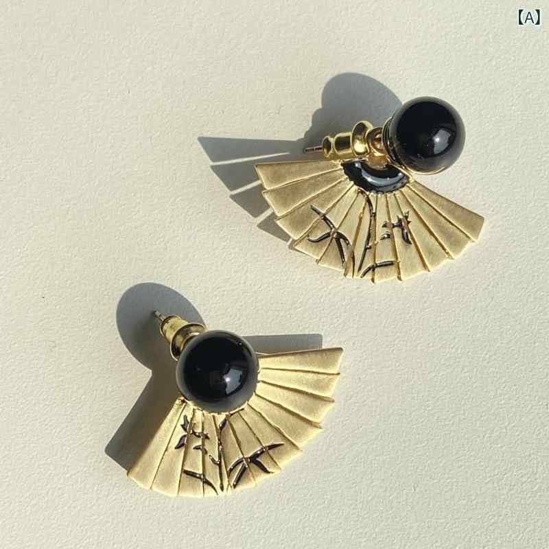 ピアス レディース 新中式 レトロ イヤリング U形 電気メッキ加工 文芸風 ラウンド 幾何学模様