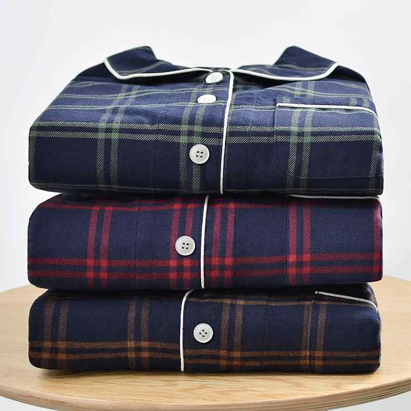 ルームウェア レディース メンズ 全綿 フランネル パジャマ 上下セット 格子柄 英国風 Vネック 長袖 長ズボン 厚手 暖かい 通気性 快適 睡眠 部屋着 リラックス 秋 冬 春