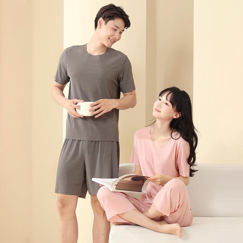 ルームウェア レディース メンズ 上下セット 接触冷感 半袖 短パン 薄手 ポリエステル 春夏 パジャマ ..