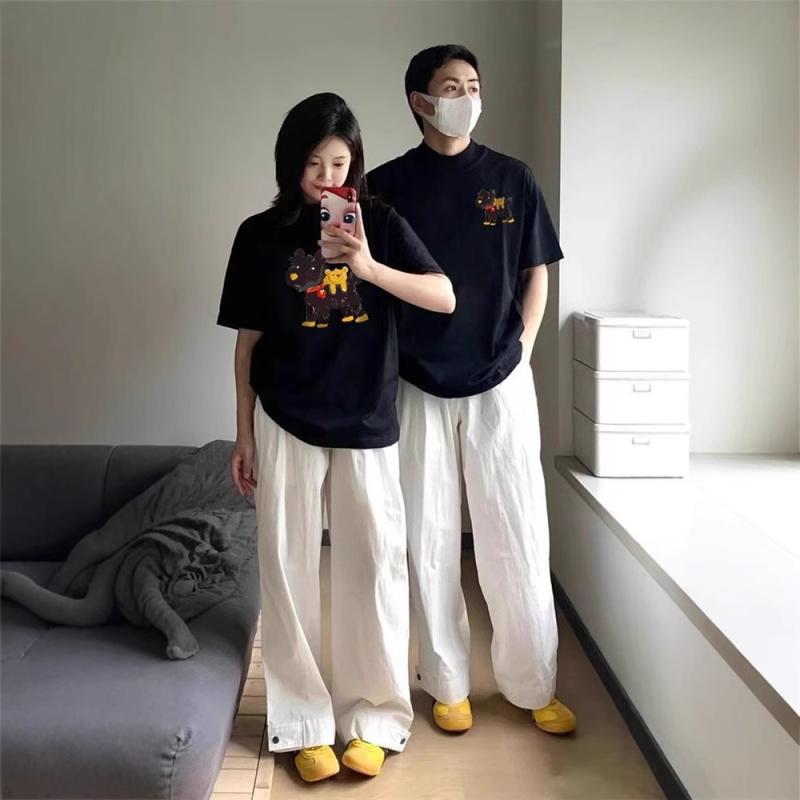Tシャツ 男女兼用 半袖 綿100% カットソー トップス ゆったり かわいい カジュアル 日韓スタイル 普段着 部屋着 ホワイト ブラック グレー S M L XL 2XL 3XL