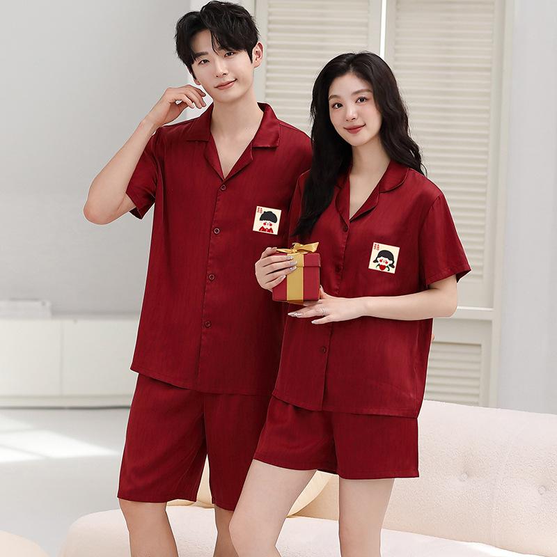 パジャマ レディース メンズ 春夏 半袖 短パン 上下セット 夫婦 結婚祝い ペア 涼しい 接触冷感 ルームウェア ポリエステル 無地 寝間着 寝巻き 部屋着 ホテル 浴場