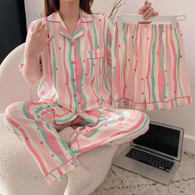 パジャマ レディース ルームウェア 長袖 上下セット Vネック 部屋着 ホームウェア 婦人 春秋 ポリエステル ゆったりサイズ 荷葉邊