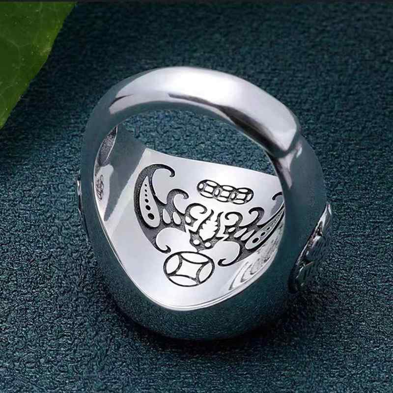 指輪 メンズ 男性用 十二支 八卦 開運 回転 幾何学模様 アニマル レトロ エスニック リング 電気メッキ..