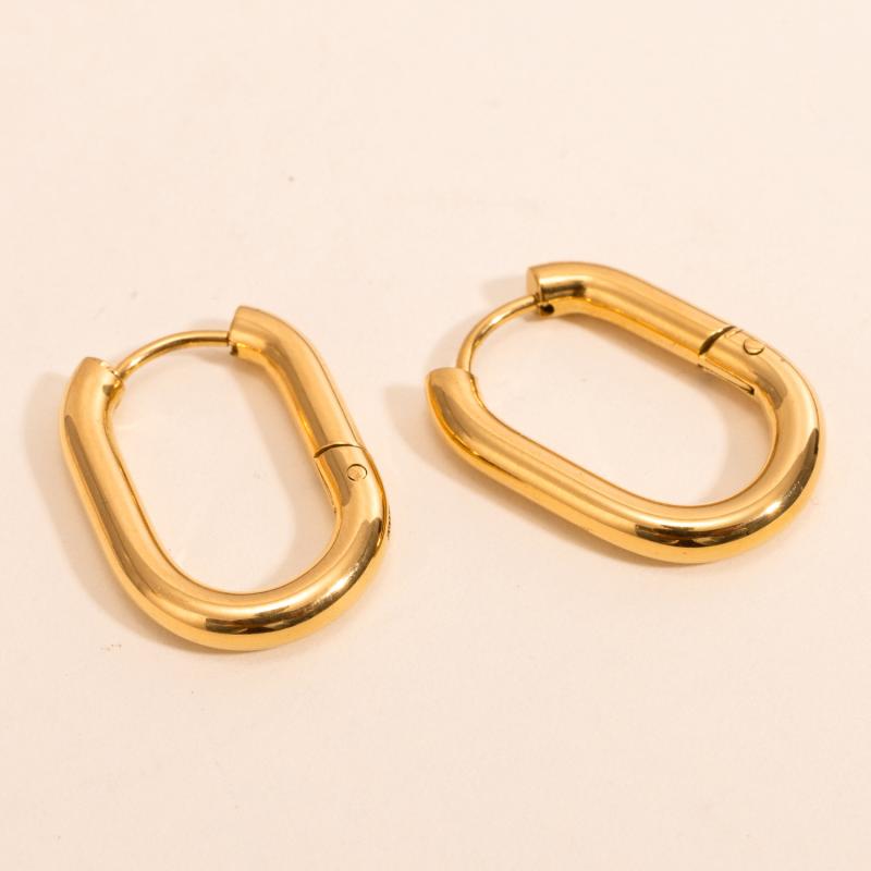 Rings - イヤリング レディース 女性用 ステンレス製 18K電気メッキ加工 幾何学模様 フープピアス リング シルバー ゴールドカラー INSスタイル 個性派