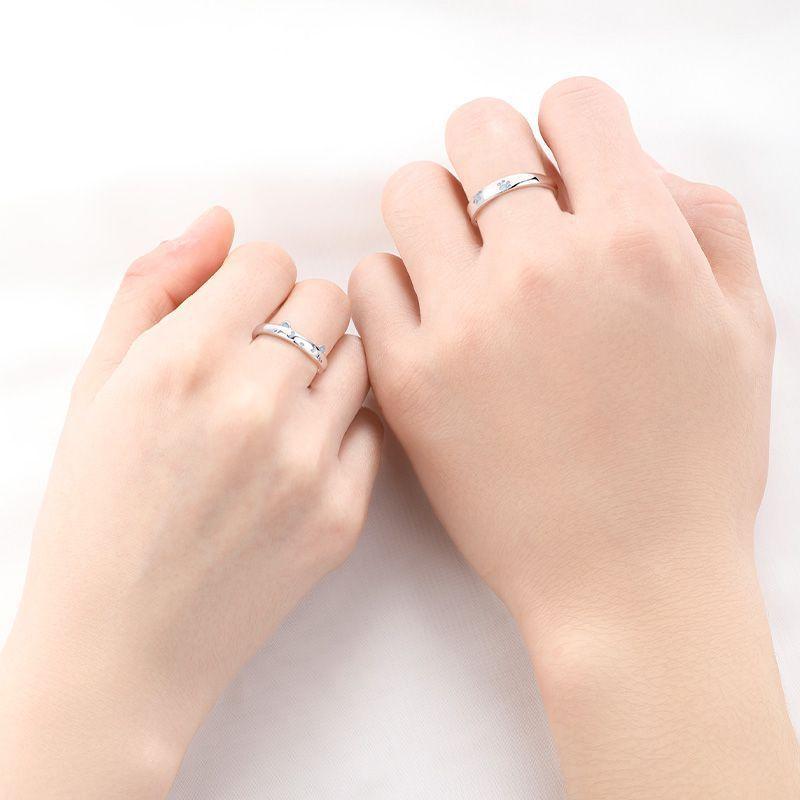 指輪 レディース メンズ S925 シルバー 夜光 珐琅 エナメル 猫 犬 カップル ペアリング ファッション ..