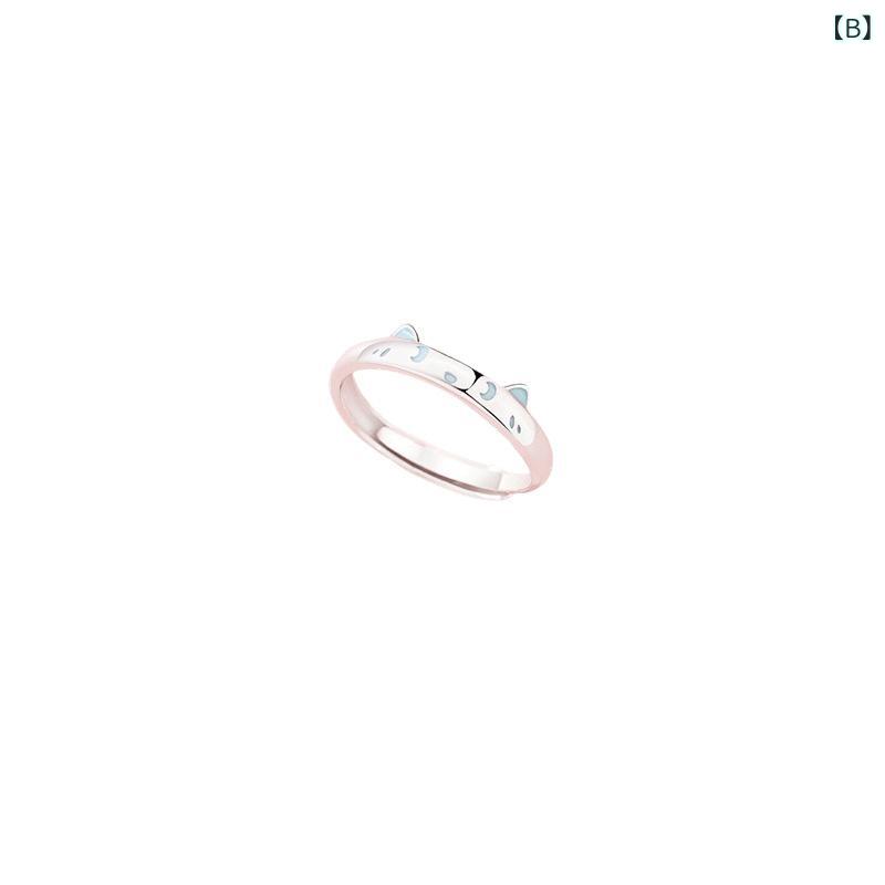 指輪 レディース メンズ S925 シルバー 夜光 珐琅 エナメル 猫 犬 カップル ペアリング ファッション アニマル モチーフ 銀 指輪