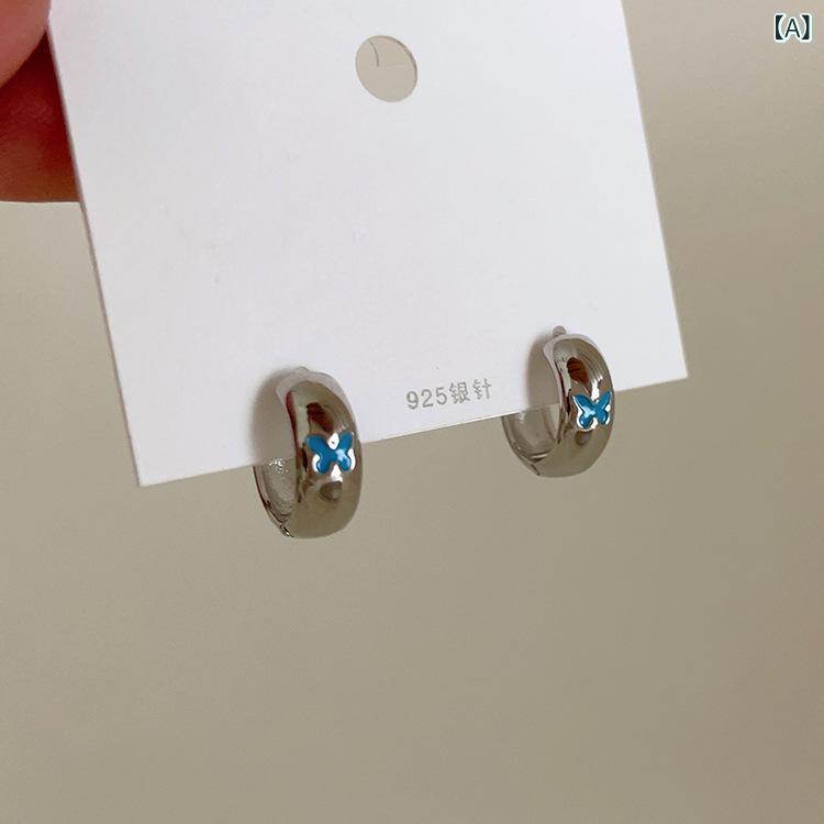 イヤリング レディース 幾何学 蝶 モチーフ メタル レトロ 個性的 ミニマル デザイン 925シルバー 針 ..