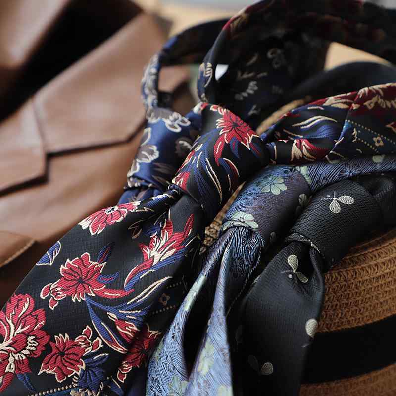 ネクタイ 男性用 レトロ 大花柄 法式 8cm フォーマル 花柄 模様 新郎 アッパースタイル ポリエステル