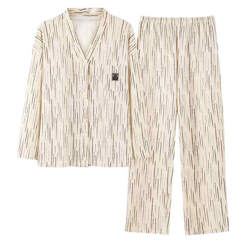 パジャマ レディース 春秋 長袖 前開き 綿100% ルームウェア 上下セット Vネック 抗菌 和風 部屋着 寝間着 リラックス ゆったり 快適 オールシーズン