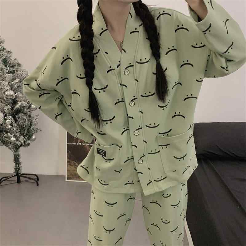 パジャマ レディース 長袖 長ズボン 上下セット コットン 和風カーディガン ホームウェア 部屋着 かわいい スイート 薄手 M L XL XXL XXXL 秋