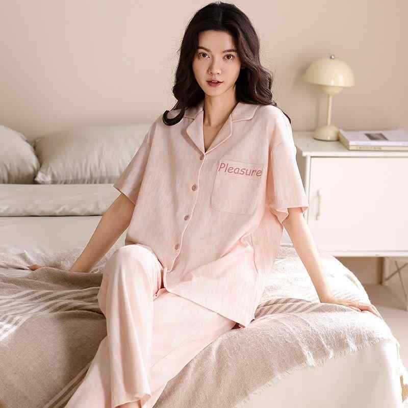 パジャマ レディース 春夏 綿 半袖 和風 カーディガン 3点セット Vネック ショートパンツ 長ズボン 薄手 涼しい 快適 リラックス 部屋着 ルームウェア