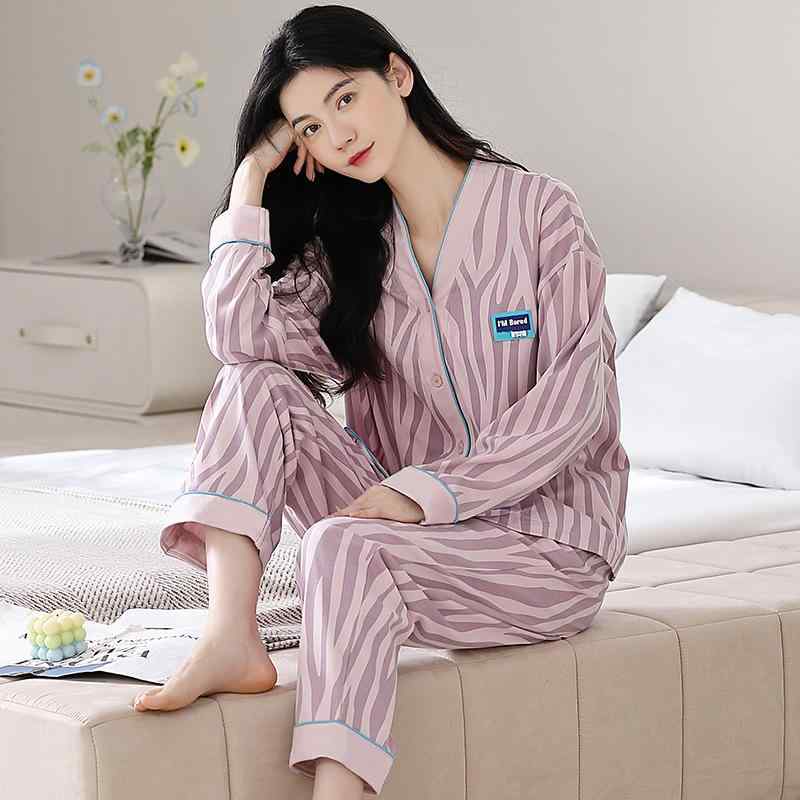 パジャマ レディース 上下セット ルームウェア 和風 カーディガンタイプ ホームウェア 純綿100% 長袖 長ズボン プリント柄 かわいい 春 秋冬 部屋着