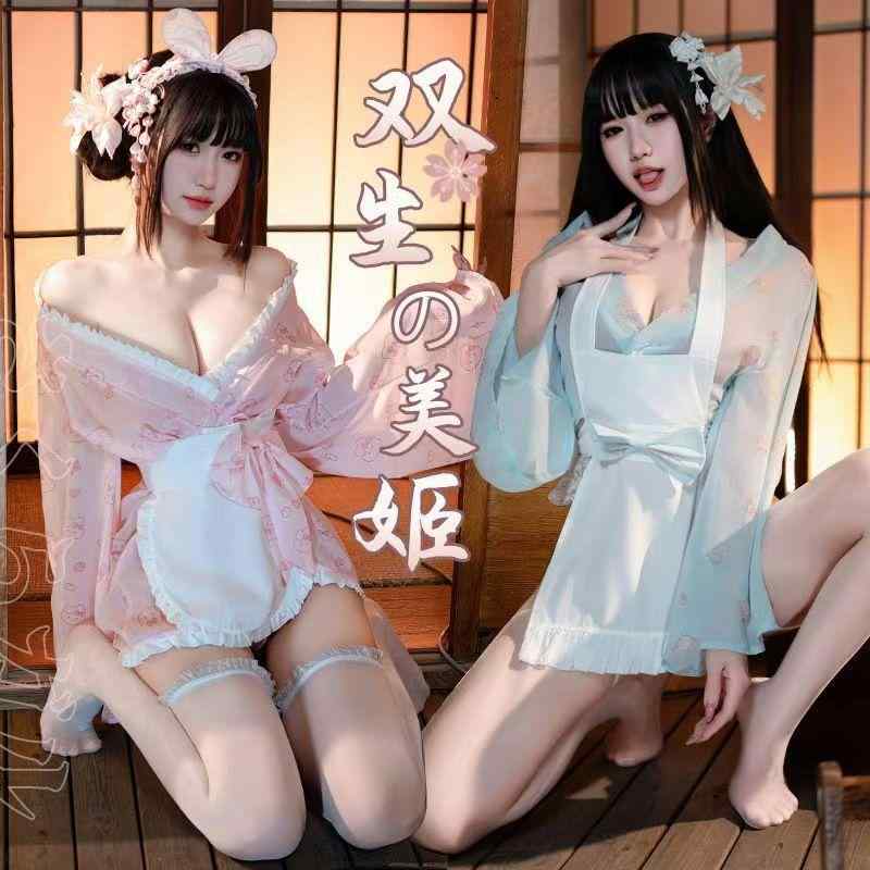 パジャマ レディース 和風 ルームウェア 寝間着 浴衣 部屋着 バニーガール コスプレ かわいい ポリエステル ピンク