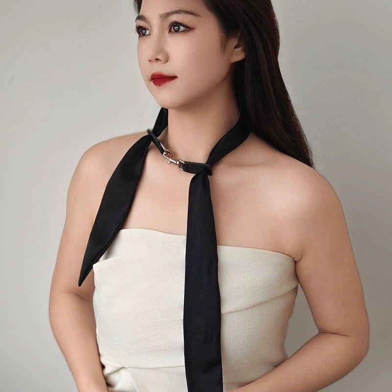 ネクタイ スカーフ レザー チョーカー メンズ レディース 男女兼用 星座 ブラック 黒