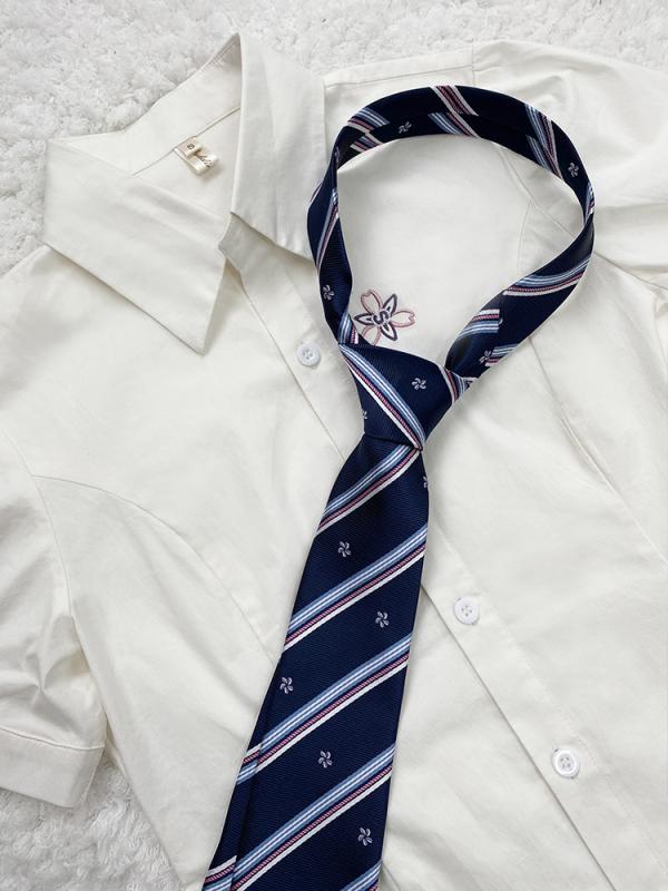 ネクタイ レディース DK ストライプ柄 格子柄 スカート用 男児 女児 学生 スタイル デコレーション リボン 日本製 子供 ウール 茶色 赤色 紺色 春秋