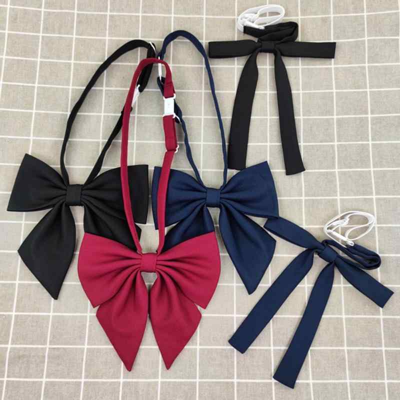 Other - ネクタイ レディース 制服 JK 日系 領花 ブラック 黒 酒 красный ワインレッド ボルドー 無地