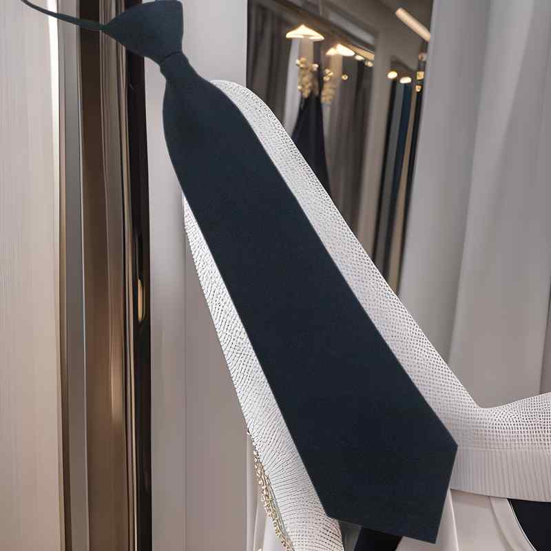 ネクタイ レディース 女性用 婦人用 ポリエステル 無地 ファスナー付き 簡単装着 ビジネス オフィス フォーマル ブラック ワインレッド..