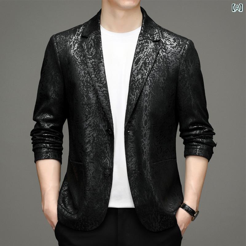 ジャケット メンズ レザージャケット 迷彩柄 ブルゾン アウター 秋冬 PUレザー 合皮 男性用 羽織り ショート丈 スリムフィット スタイリッシュ ブラック系