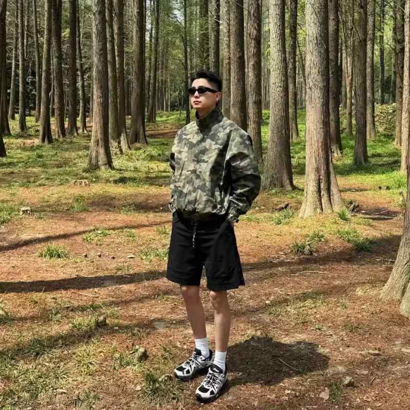 ジャケット 男性用 迷彩柄 薄手 接触冷感 UVカット 撥水 アウトドア 登山 スポーツ ブルゾン ジャンパー ワークウエア ポリエステルフードなし 春夏