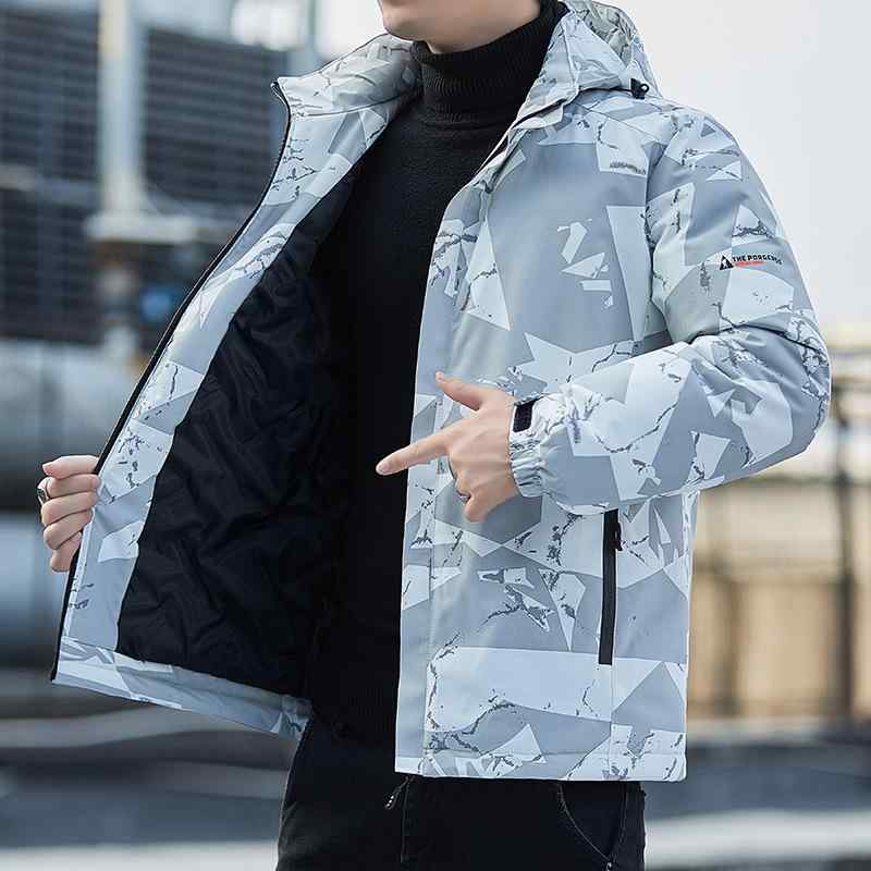 ジャケット メンズ 防寒着 中綿入りジャンパー 男性用 アウター 厚手 フード付き 脱着可能 秋冬 普段使い 部屋着 伸縮性 ポリエステル ..