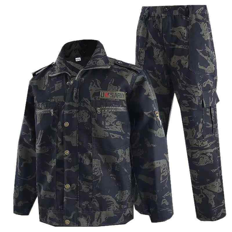 迷彩服 メンズ 作業服 上下セット ワークウェア 耐摩耗 防汚 通気性 建築 建設 鳶 土木 設備 整備 DIY ..