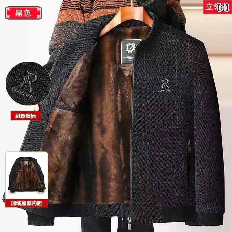 ジャケット 男性用 中綿入り シニア 紳士服 裏起毛 迷彩柄 花柄 ポリエステル ブラック 黒色 ブラウン 茶色 防寒着 あったか 冬物 shadowtail-10480640 シャドーテール サンプル画像3
