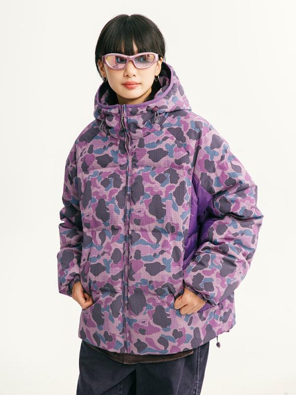 羽絨服 メンズ 男性用 迷彩柄 立襟 アウトドア 防寒 防水 防污 撥水 中綿入り 中綿 ジャケット ジャンパー アウター 秋冬