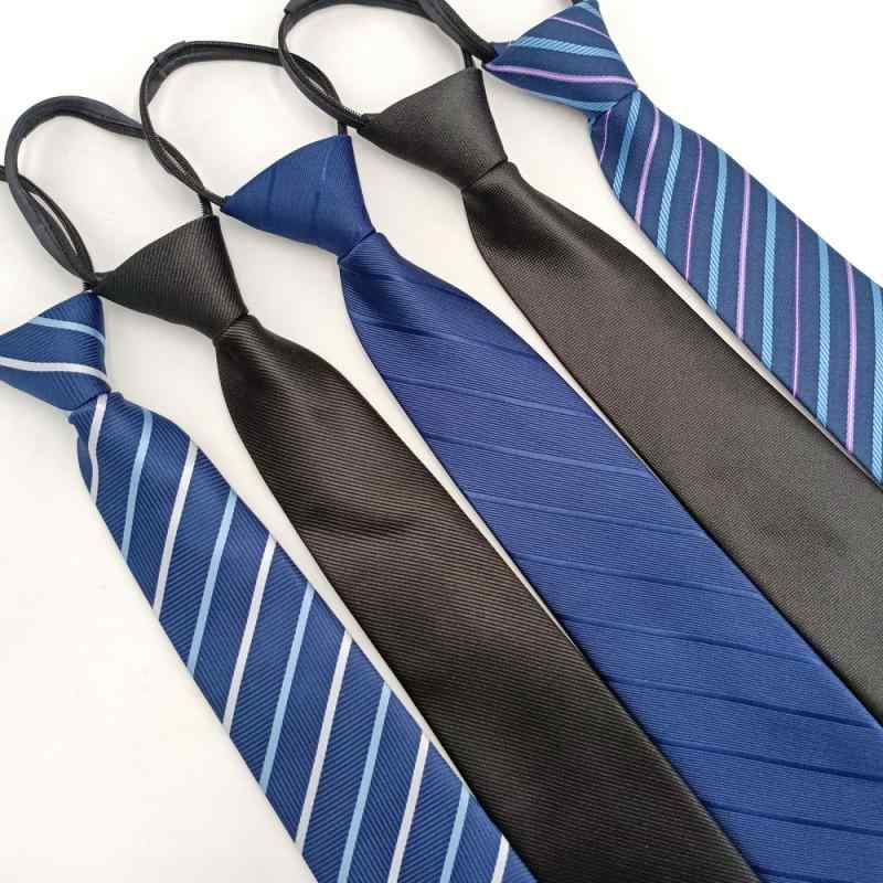 Other - ネクタイ メンズ 男性用 紳士用 ビジネス フォーマル ストライプ柄 8cm幅 ポリエステル ブラック 黒色 結ばない ジッパー クイックネクタイ 簡単装着 職場 会議 オフィス