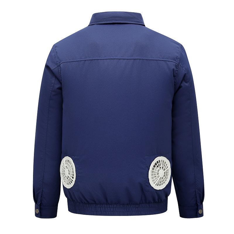 空調服 メンズ 作業服 綿100％ 夏用 扇風機付き 熱中症対策 冷却 迷彩 グレー ネイビー S M L XL 2XL 3..