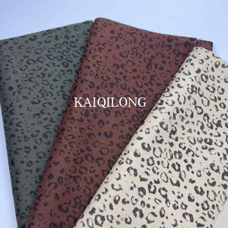 生地・布地 ヒョウ柄プリント 斜文織りコットン バッグ 帽子 レディース ファッション スカート コート..