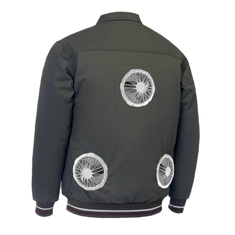 空調服 男性用 作業服 上着 ファン付き 冷感 冷却 熱中症対策 綿製 ワークウェア 夏 迷彩柄 軍緑 カー..