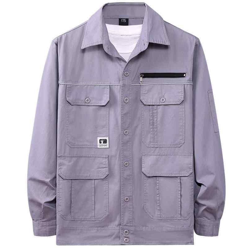 シャツ メンズ 半袖 長袖 作業服 綿100% トップス ワークウェア アウトドア 薄手 通気性 吸湿速乾 工場 現場 Possible colors: ブルー グレー グリーン