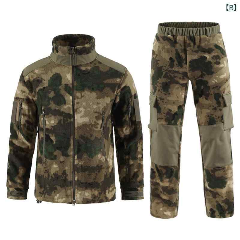 フリース メンズ 男性用 登山 アウトドア スポーツウェア トップス 秋冬 ポリエステル 保温 迷彩柄 グリーン