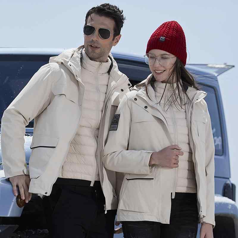 マウンテンパーカー レディース メンズ 防寒着 防風 アウター 3way 登山ウェア アウトドアウェア 防水 ジャケット ダウンインナー付き 作業着 秋冬 黒 赤 グレー 紺色 大きいサイズ