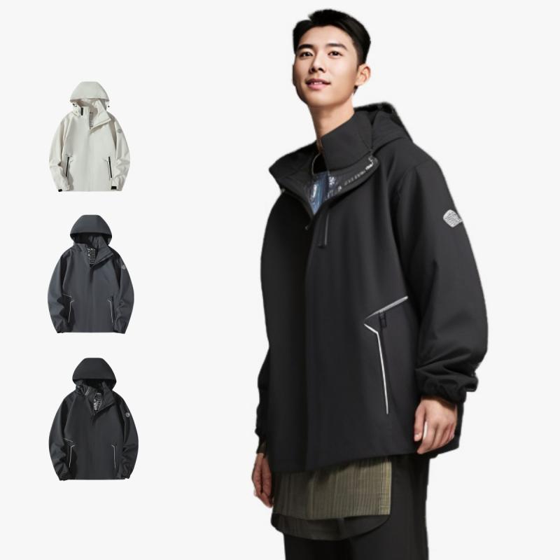 マウンテンパーカー 男女兼用 撥水 防風 登山ウェア アウトドアウェア 釣りウェア ゴルフウェア ランニングウェア スポーツウェア 春秋 ライトアウター 黒 ブラック グレー アイボリー カモフラージュ 大きいサイズ