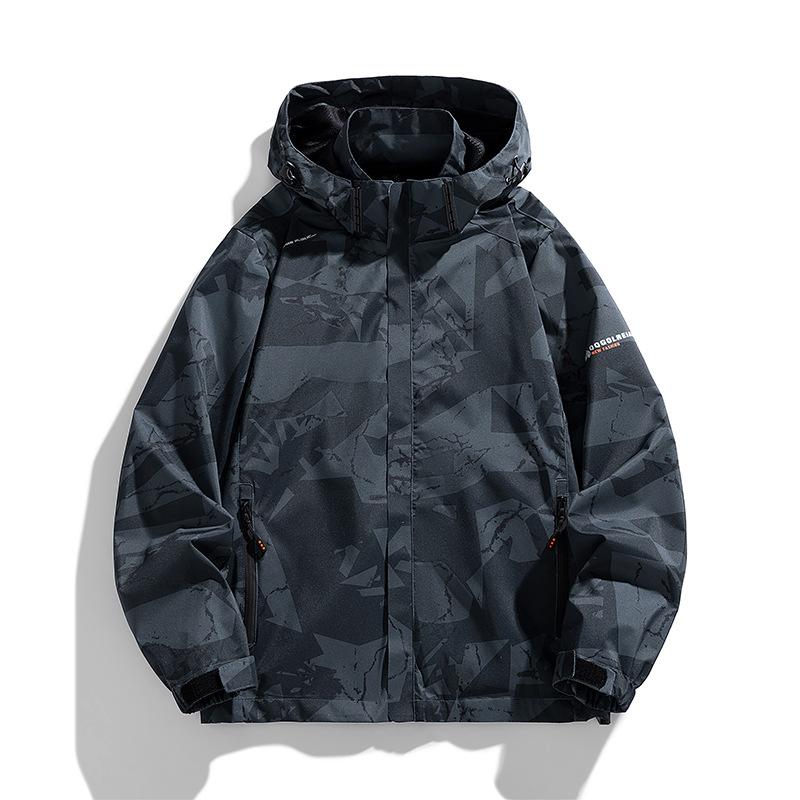 マウンテンパーカー メンズ 春秋 防風 防水 アウター 作業服 迷彩柄 ウィンドブレーカー アウトドア 登..