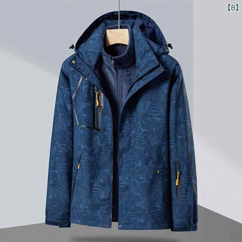 マウンテンパーカー レディース メンズ 秋冬 防水 防風 迷彩柄 取り外し可能 2点セット アウトドア 登山ウェア 上下セット カップル スポーツウェア