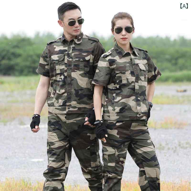 迷彩服 男性用 迷彩柄 作業服 上下セット 春秋 綿100% アウトドア 登山 野外 サバイバルゲーム