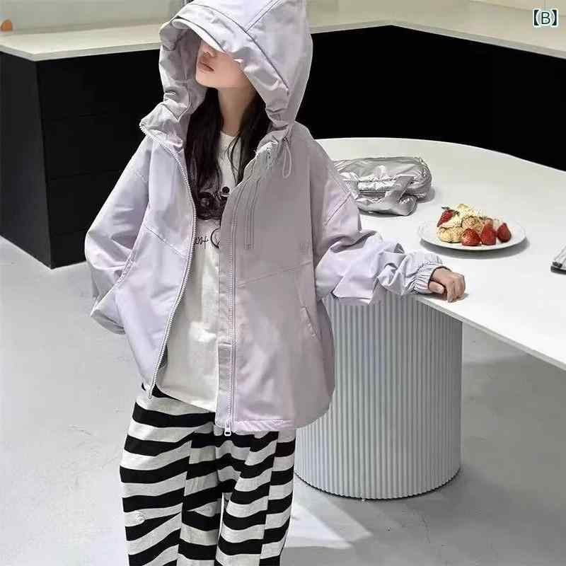 キッズ アウター 女の子 マウンテンパーカー 春秋 薄手 ジップアップ ジャケット 子供服 ブルゾン ジャンパー 110cm 120cm 130cm 140cm 150cm 160cm 170cm 普段使い 8歳以上 撥水 3