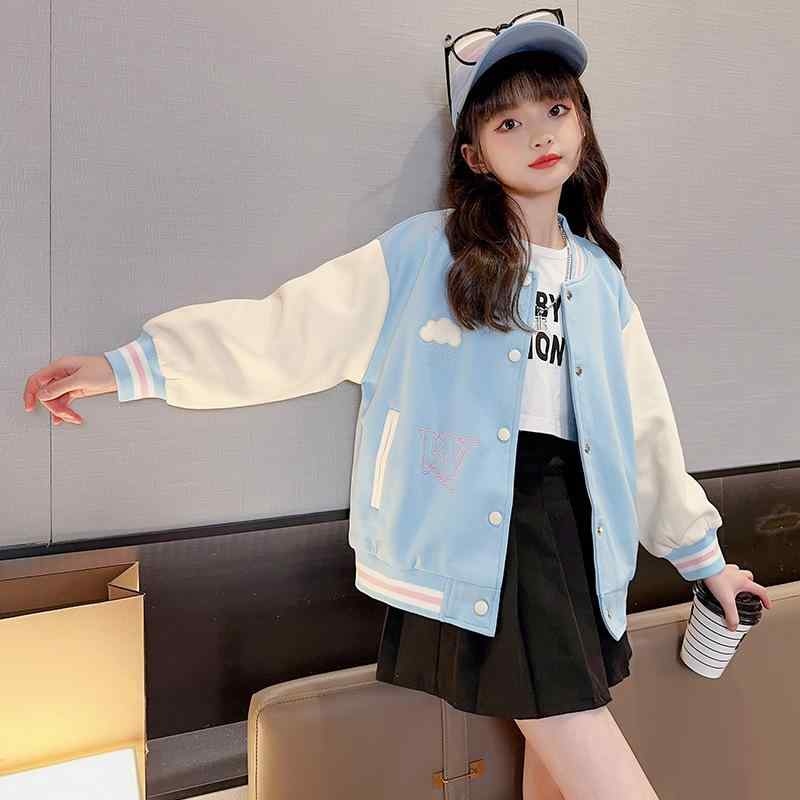 ジャケット ガールズ キッズ 子供服 女の子用 秋物 ライトブルー カトゥーン柄 ジ...