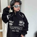 子供服 ジャケット 男女兼用 刺繍入り アウター レーシングスタイル ブルゾン デニム 長袖 秋 ラウンドネック 100cm 110cm 120cm 130cm...