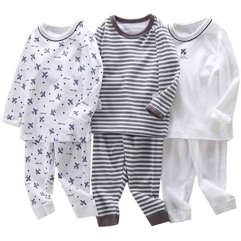 子供服 パジャマ 男児 長袖 長ズボン 上下セット 綿100% 飛行機柄 春秋 薄手 部屋着 ルームウェア 80 9..