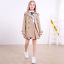 子供服 ガールズ トレンチコート 春秋 薄手 中綿入り 厚手 ロング丈 アウター カーキ ブラック